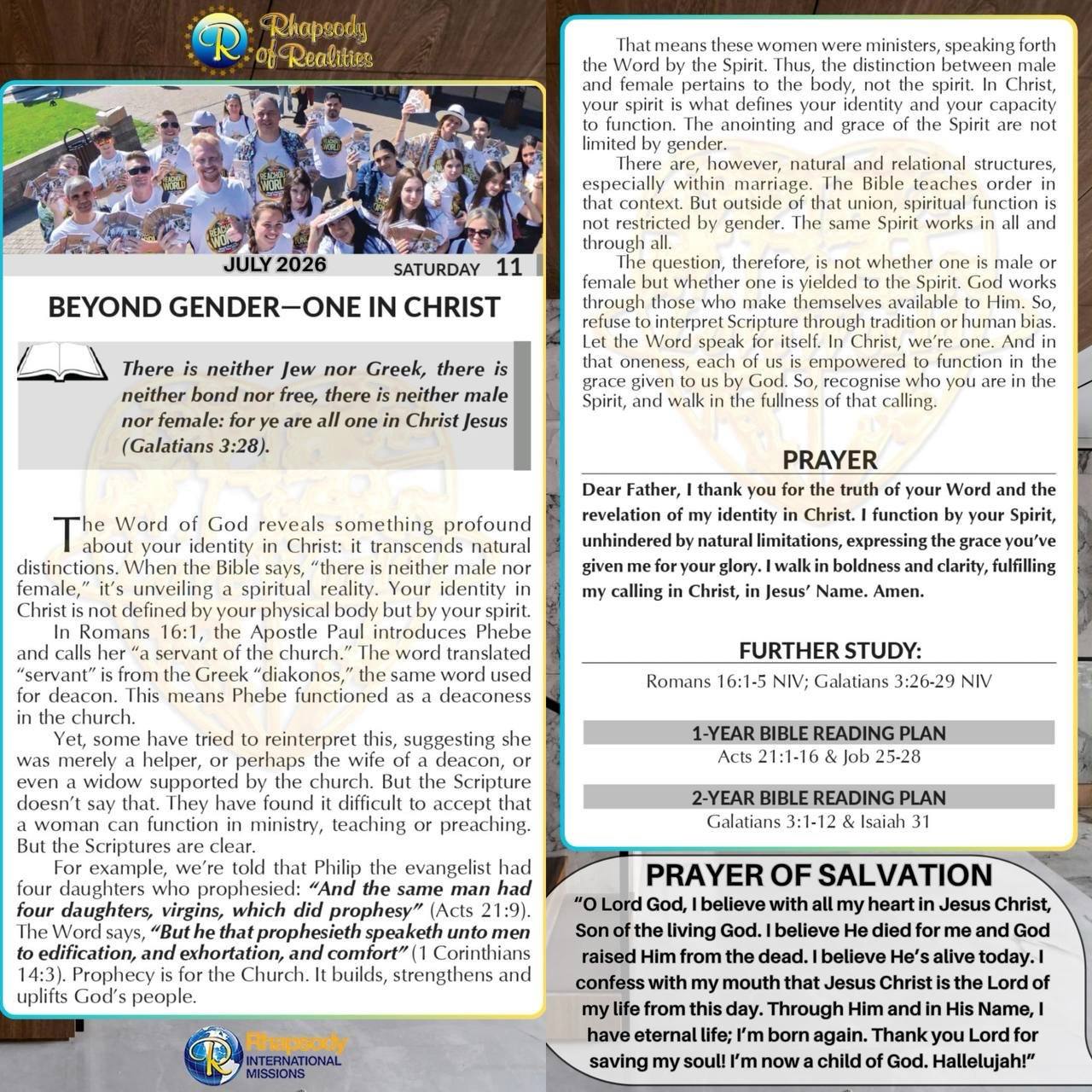 BEYOND GENDER—ONE IN CHRIST