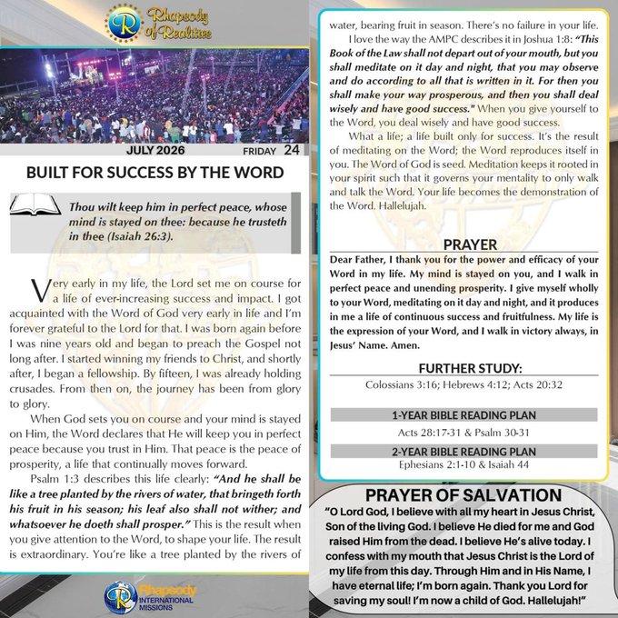 BUILT FOR SUCCESS BY THE WORD